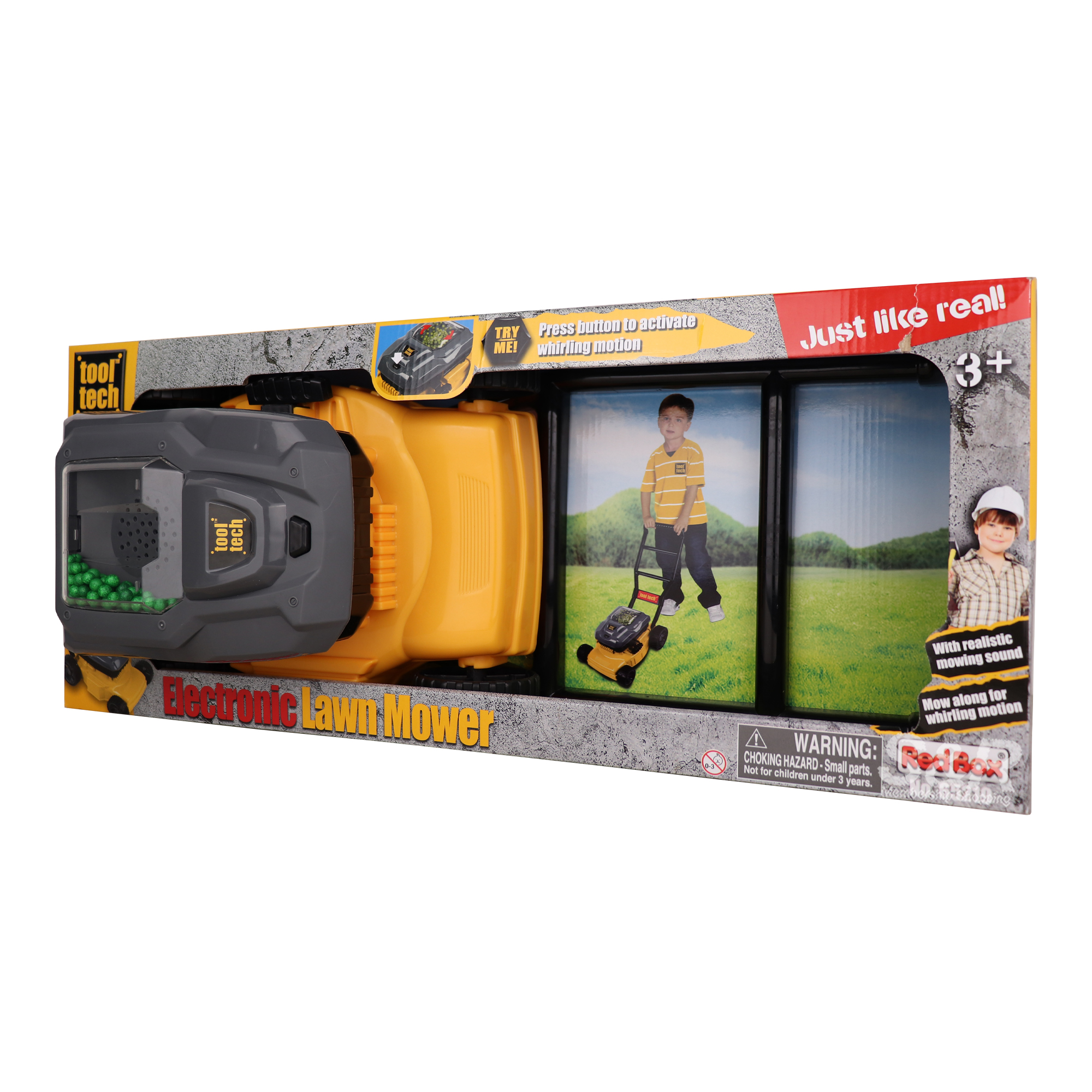 Red Box Tool Tech Electronic Lawn Mower Toy Red Box Tool Tech Electronic Lawn Mower Toy